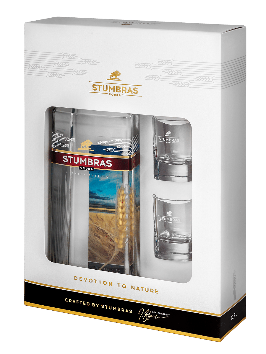 PDESTU7648.png Stumbras Vodka 0,7l 40% (z kieliszkami) - obrazek 1