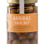 Arribas Do Douro Drylowane zielone oliwki w oliwie z oliwek z pierwszego tłoczenia i czosnku, 250g